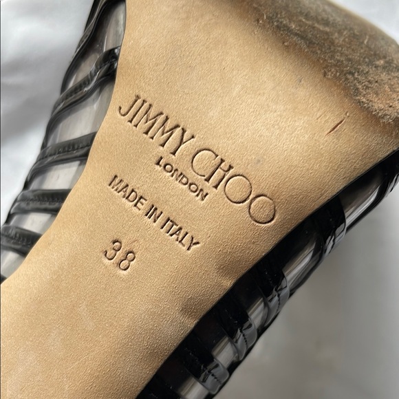 Jimmy Choo Black Patent Leather Heels with Ruffle Detail - Picture 6 of 6